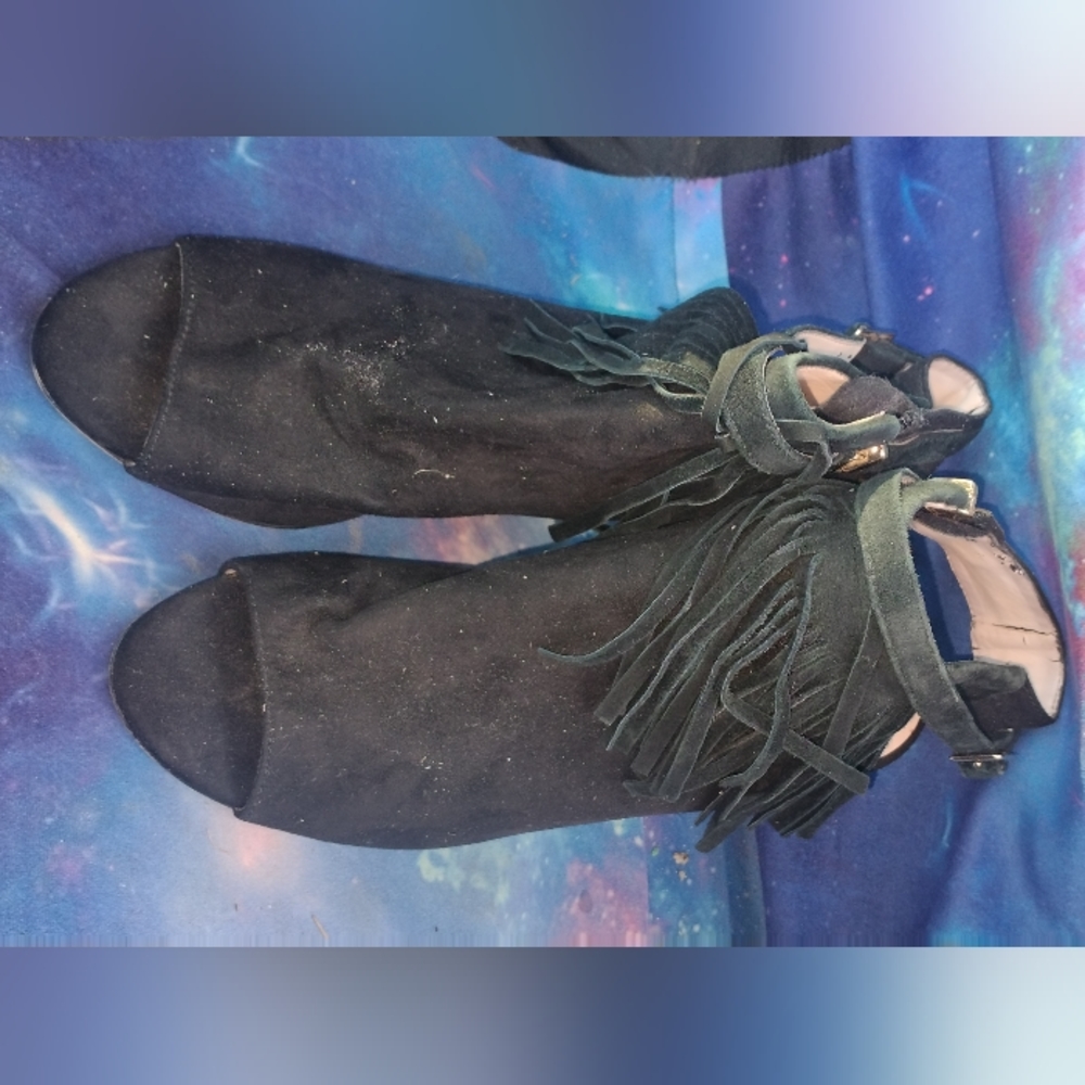 INC international women's fringe open toe heels - Picture 3 of 8